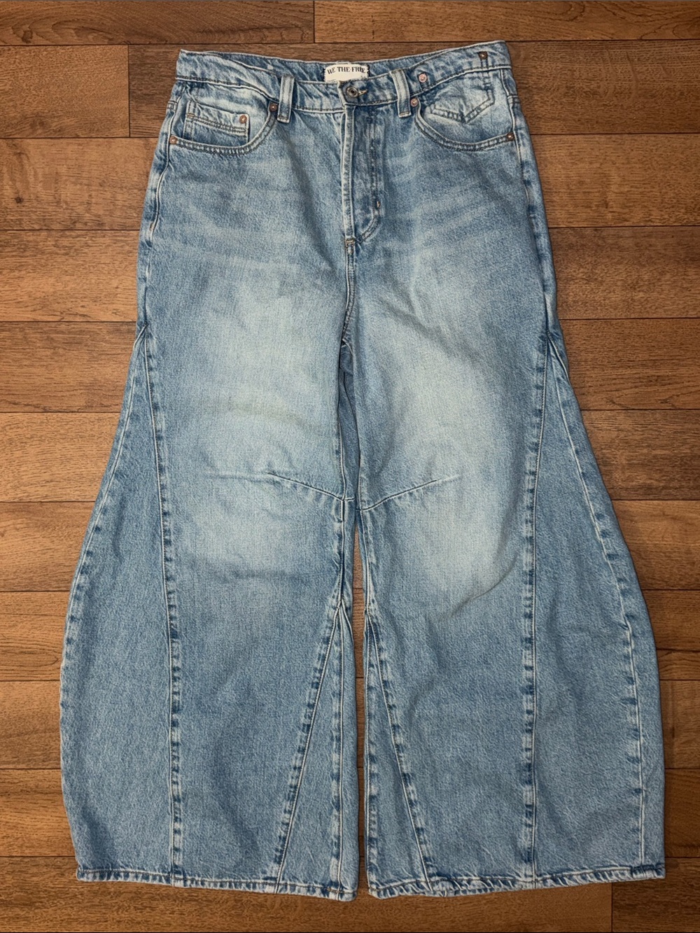 We The Free Light Blue Wide Leg Flare Jeans